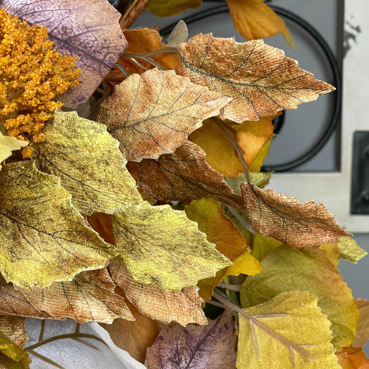 Fall Tricycle Planter Arrangement with Pumpkin & Autumn Leaves