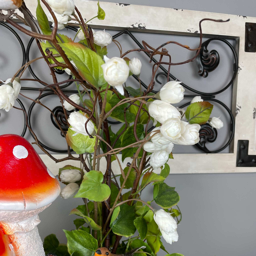 Bird Nest Centerpiece with Mushroom in Copper Glass Bowl Everyday