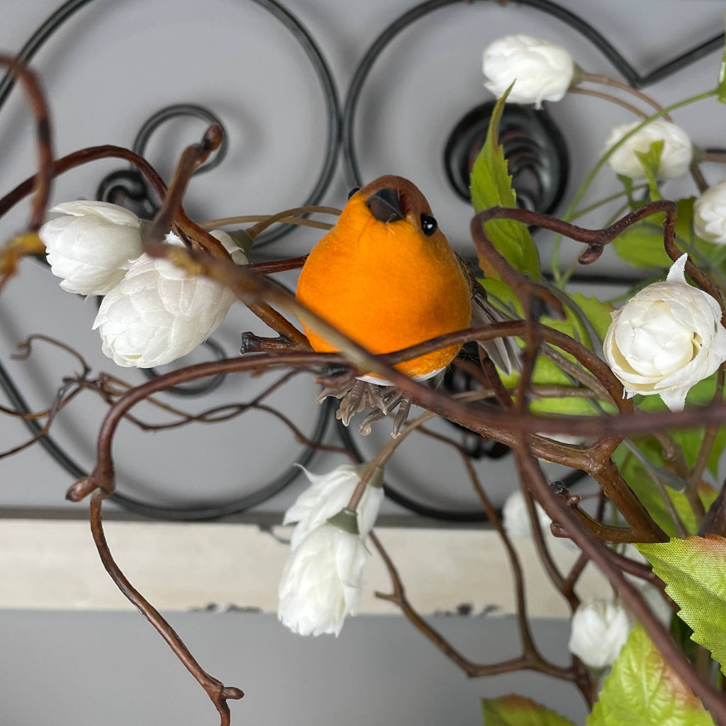 Bird Nest Centerpiece with Mushroom in Copper Glass Bowl Everyday