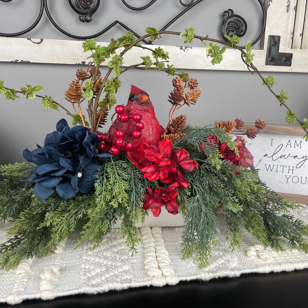 Sympathy Arrangement with Cardinal & I Am Always With You Sign