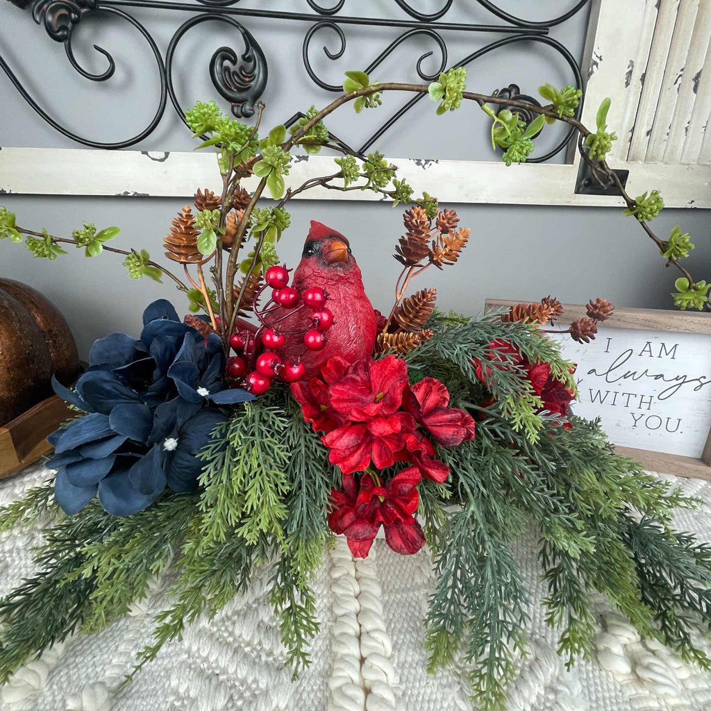 Sympathy Arrangement with Cardinal & I Am Always With You Sign