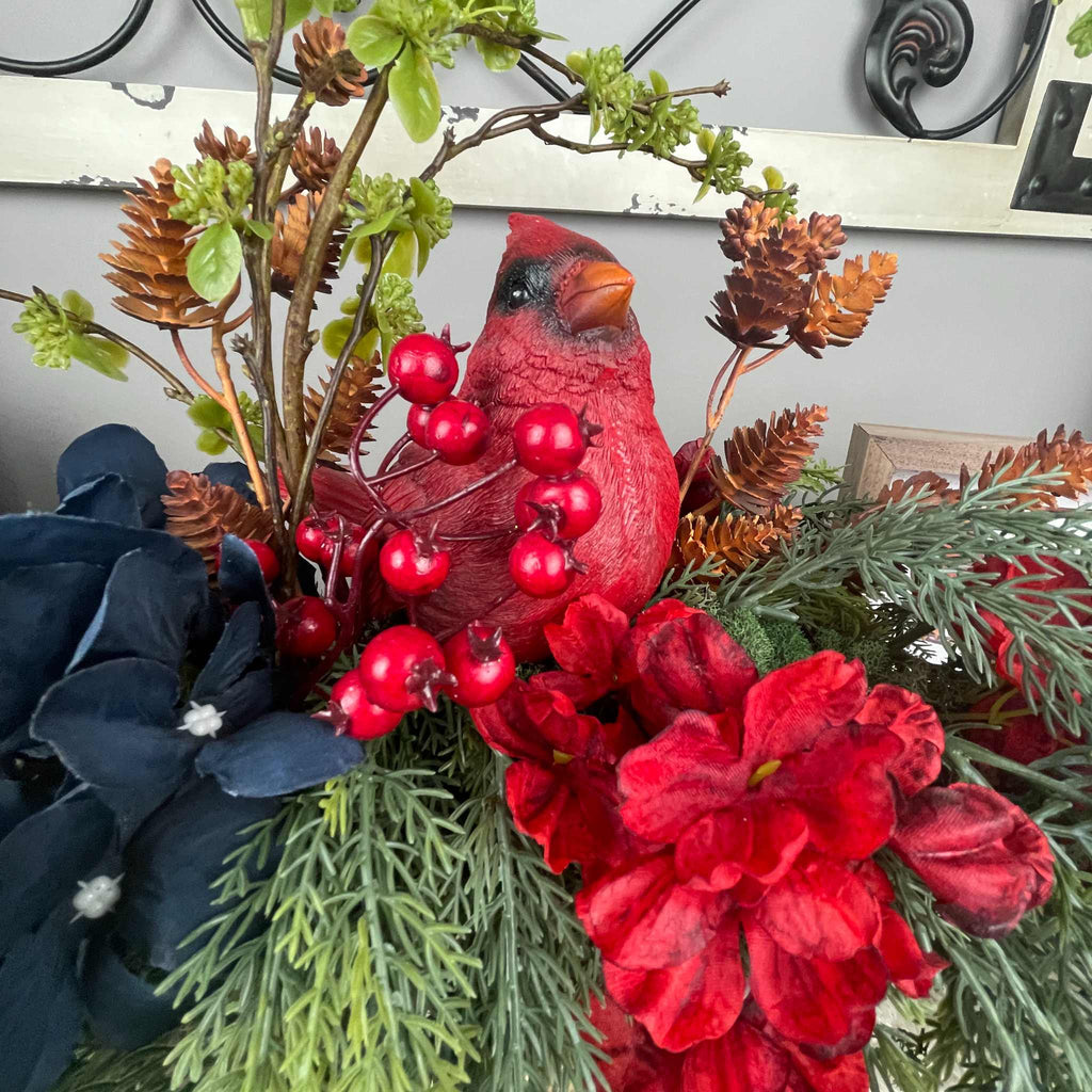 Sympathy Arrangement with Cardinal & I Am Always With You Sign