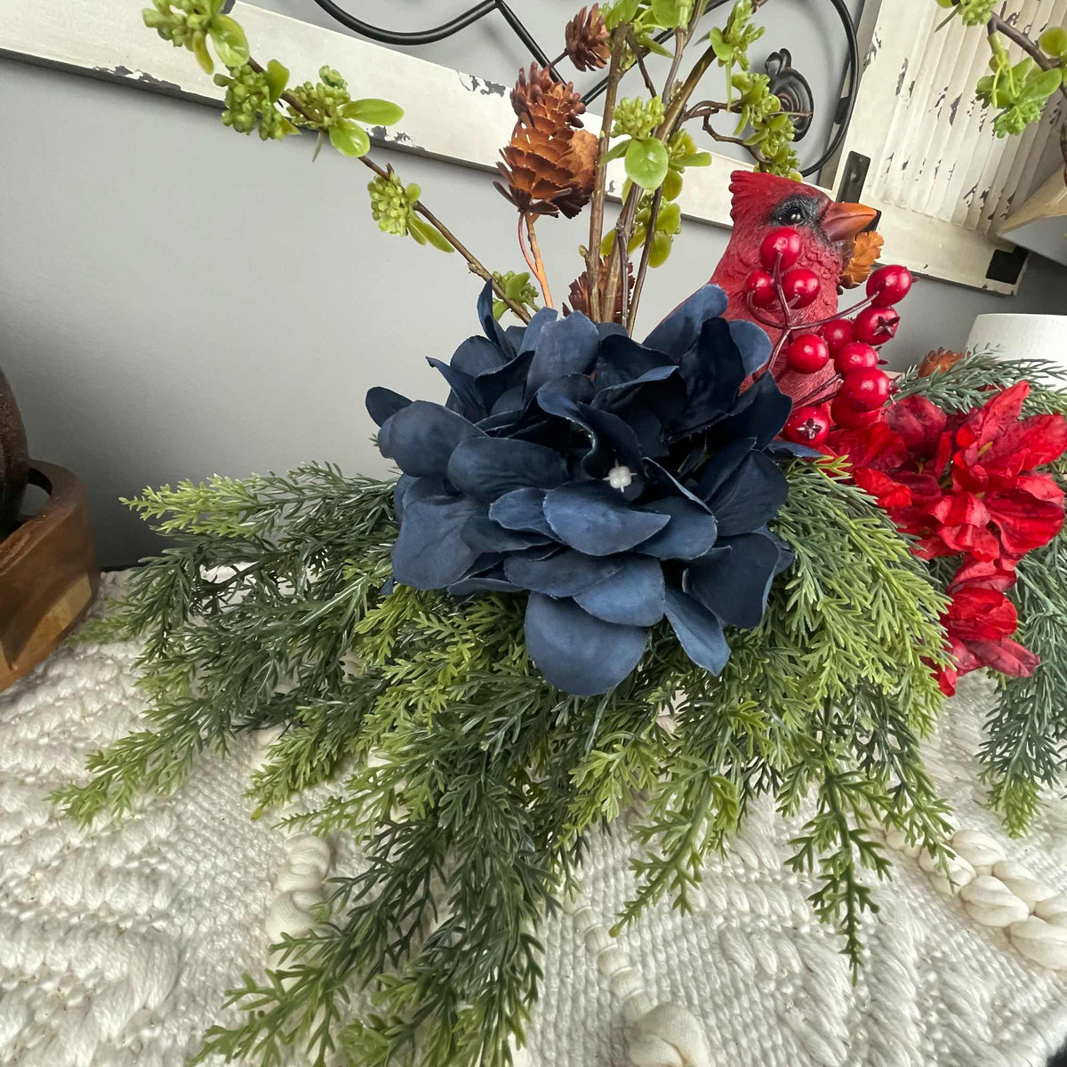 Sympathy Arrangement with Cardinal & I Am Always With You Sign