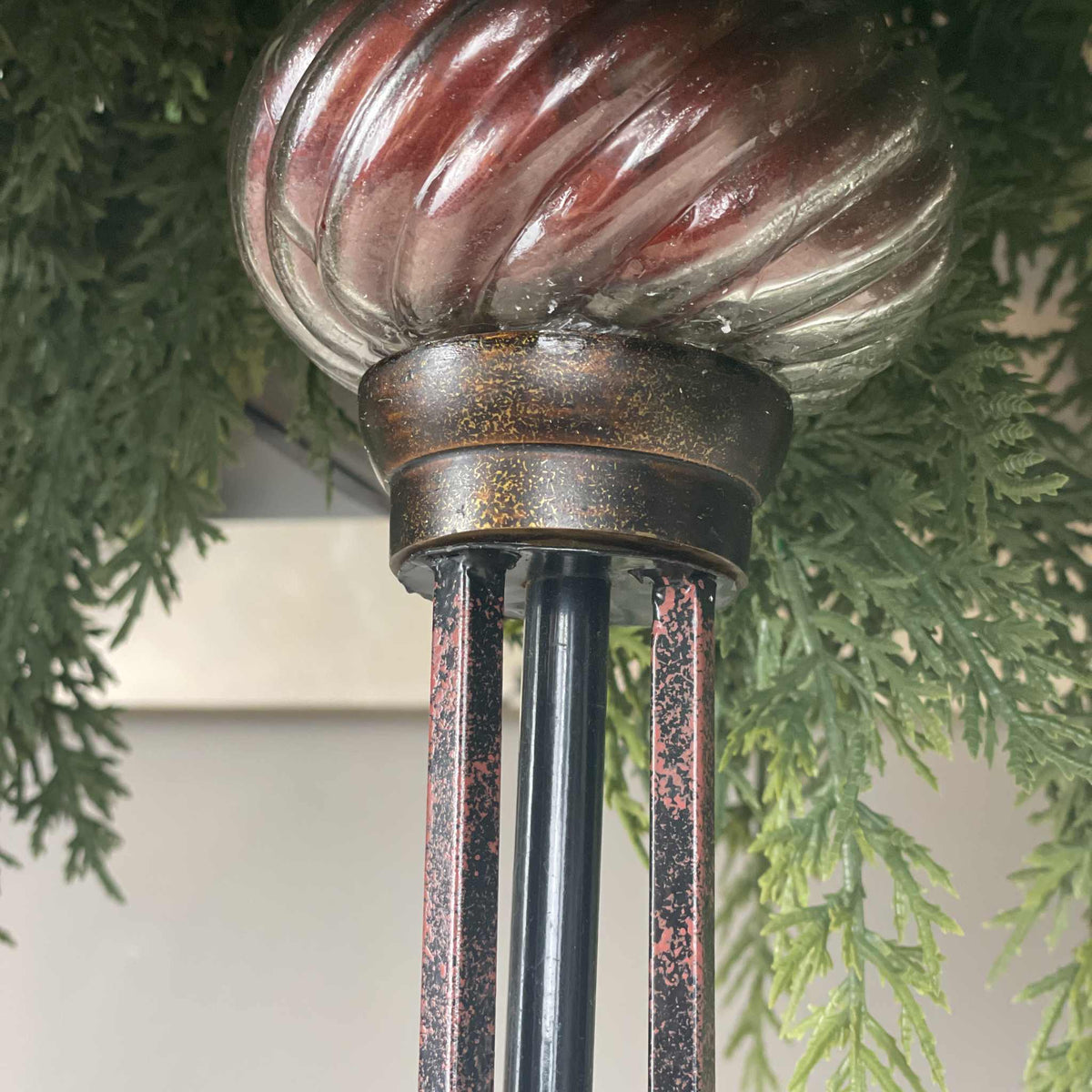 Multi Season Candlestick with Velvet Pumpkin Ornament & Lantern