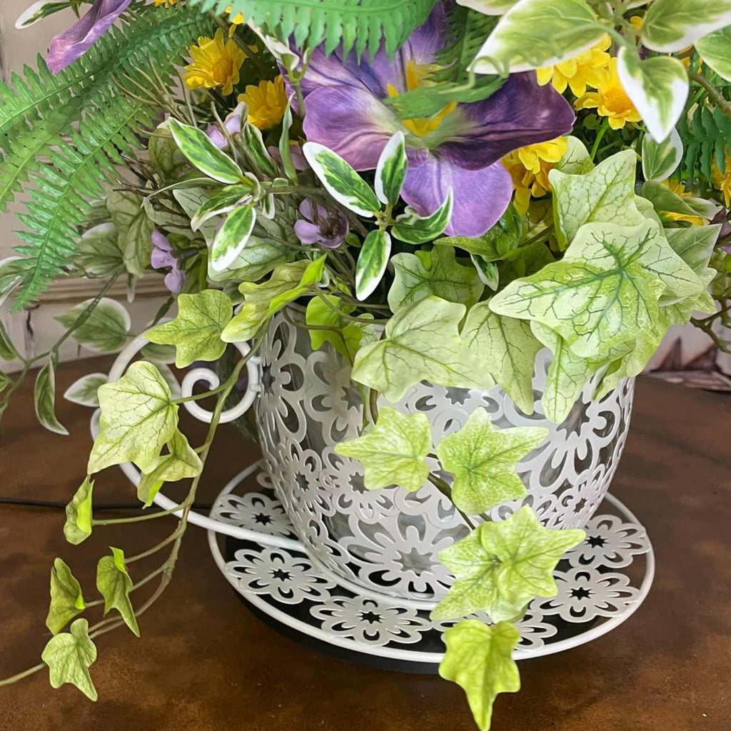 Teacup Planter Spring Tabletop Arrangement