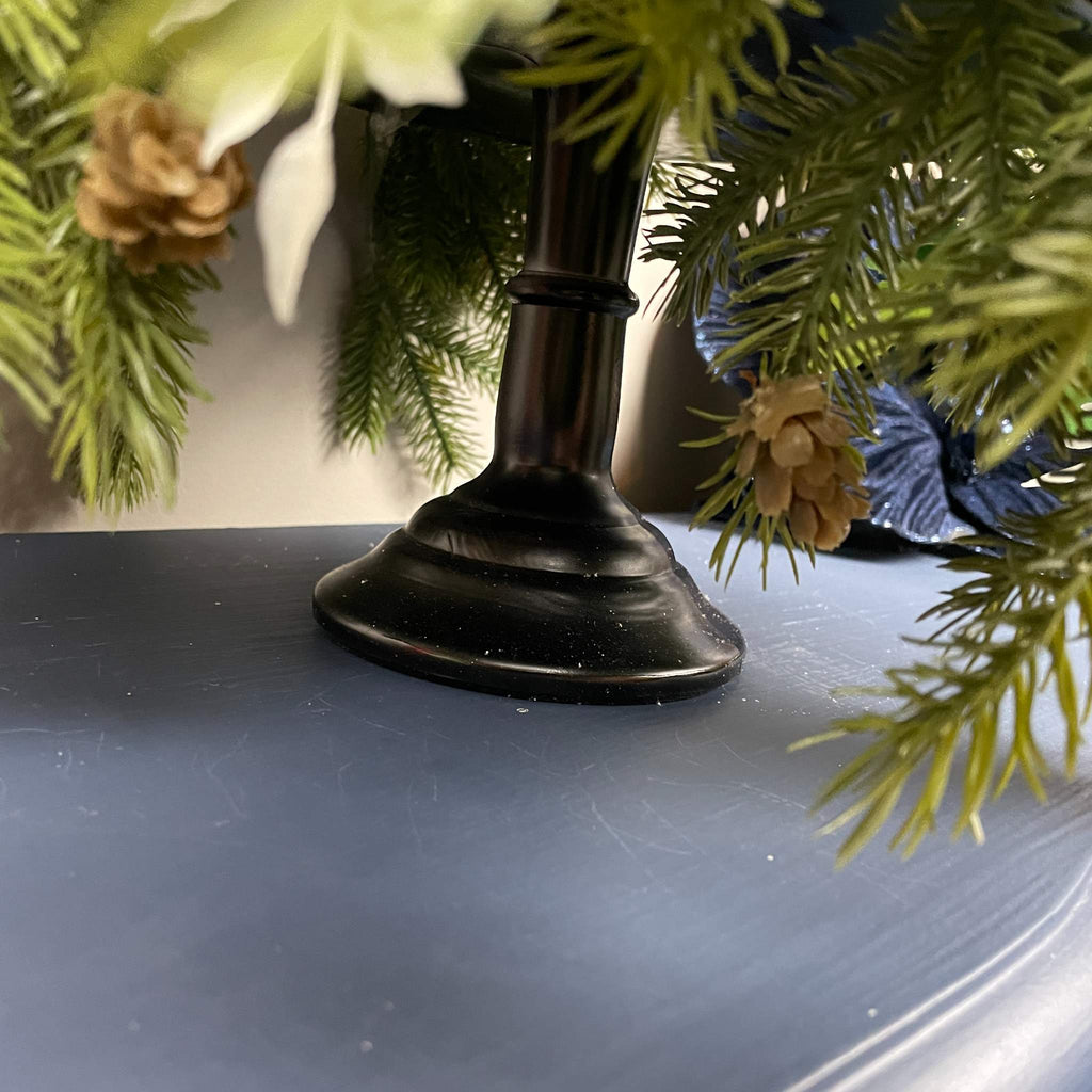 Blue and Silver Christmas Centerpiece With White Accents - 20 Inch