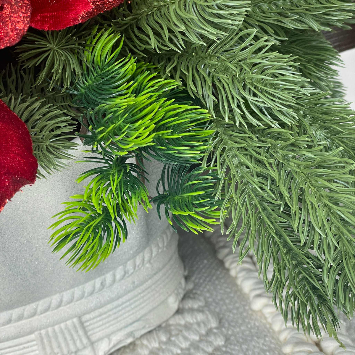Christmas Centerpiece Red Magnolia Winter Floral Arrangement White