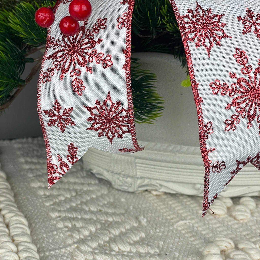 Christmas Centerpiece Red Magnolia Winter Floral Arrangement White