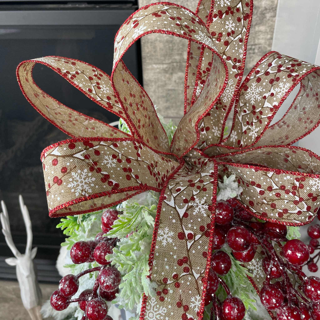 Christmas Lantern Centerpiece with Snowman and Red Berry Greenery