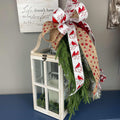 Christmas Lantern with Cardinal Swag & Greenery Winter Centerpiece
