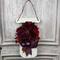 Christmas Sleigh Wall Decor/Centerpiece with Plum Magnolia & Red Accents